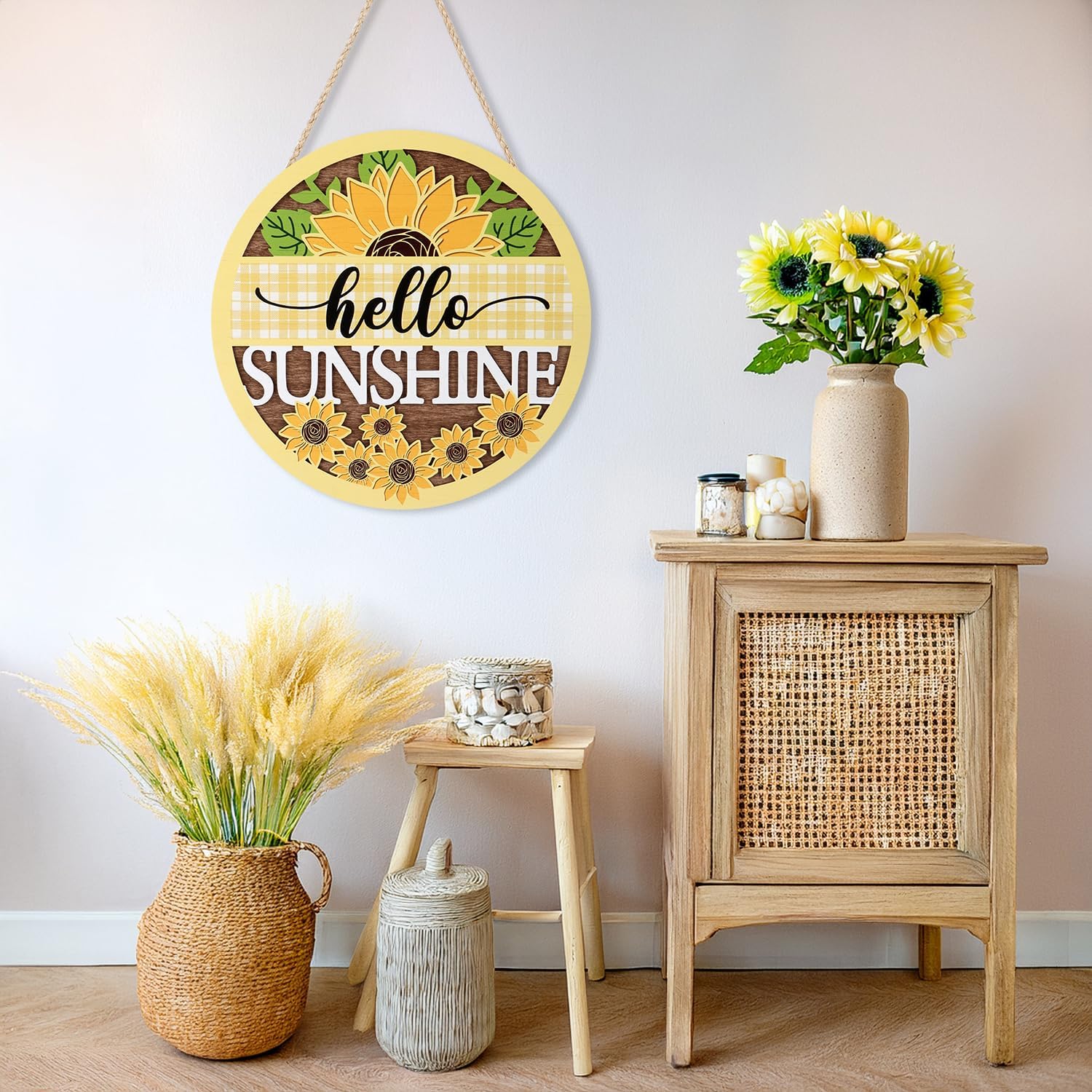 CHDITB 3D Hello Sunshine Front Door Wreath