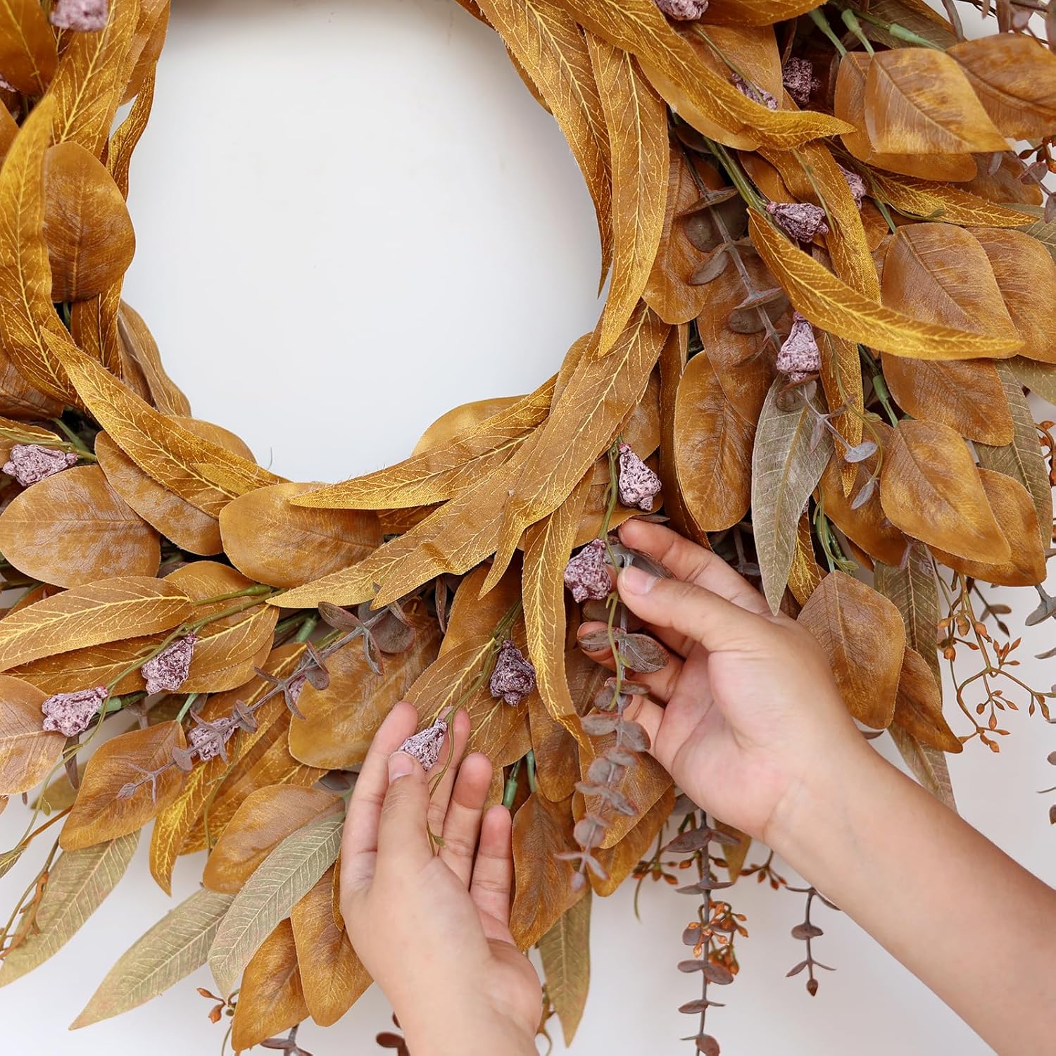 26 Orange Eucalyptus Wreath for Front Door