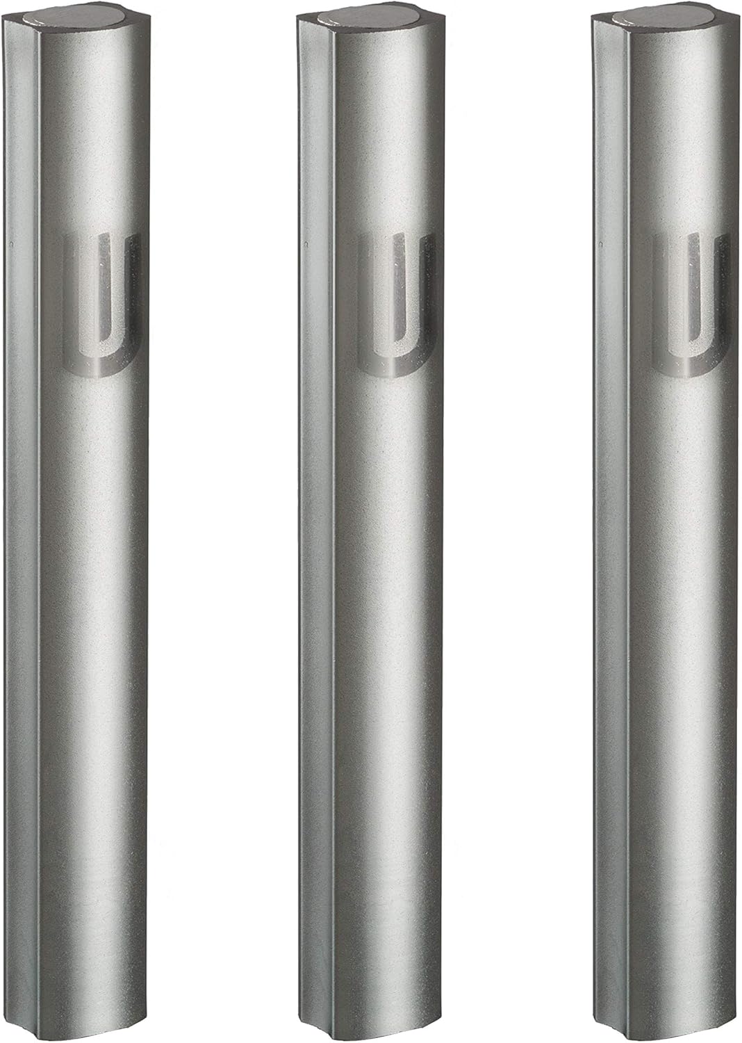MASORET 3-Piece Aluminum Mezuzah Scroll Holder Case