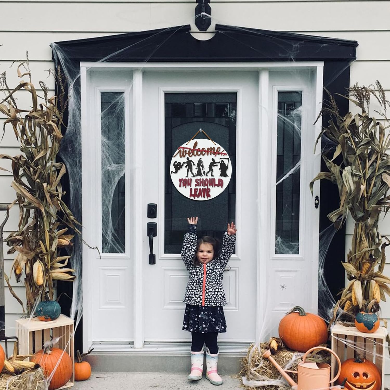 Halloween Horror Welcome Sign Front Door