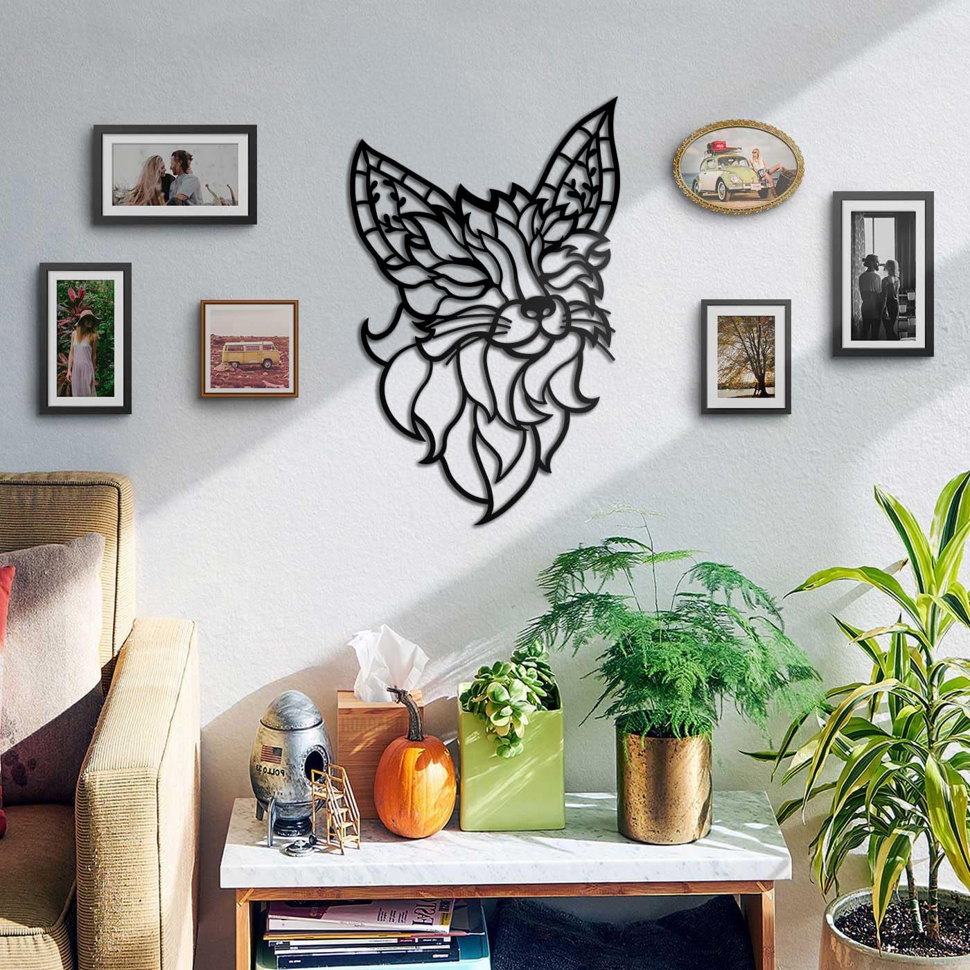 BONPERLA Dreamer Fox Wall Decor Abstract Geometric Metal Art