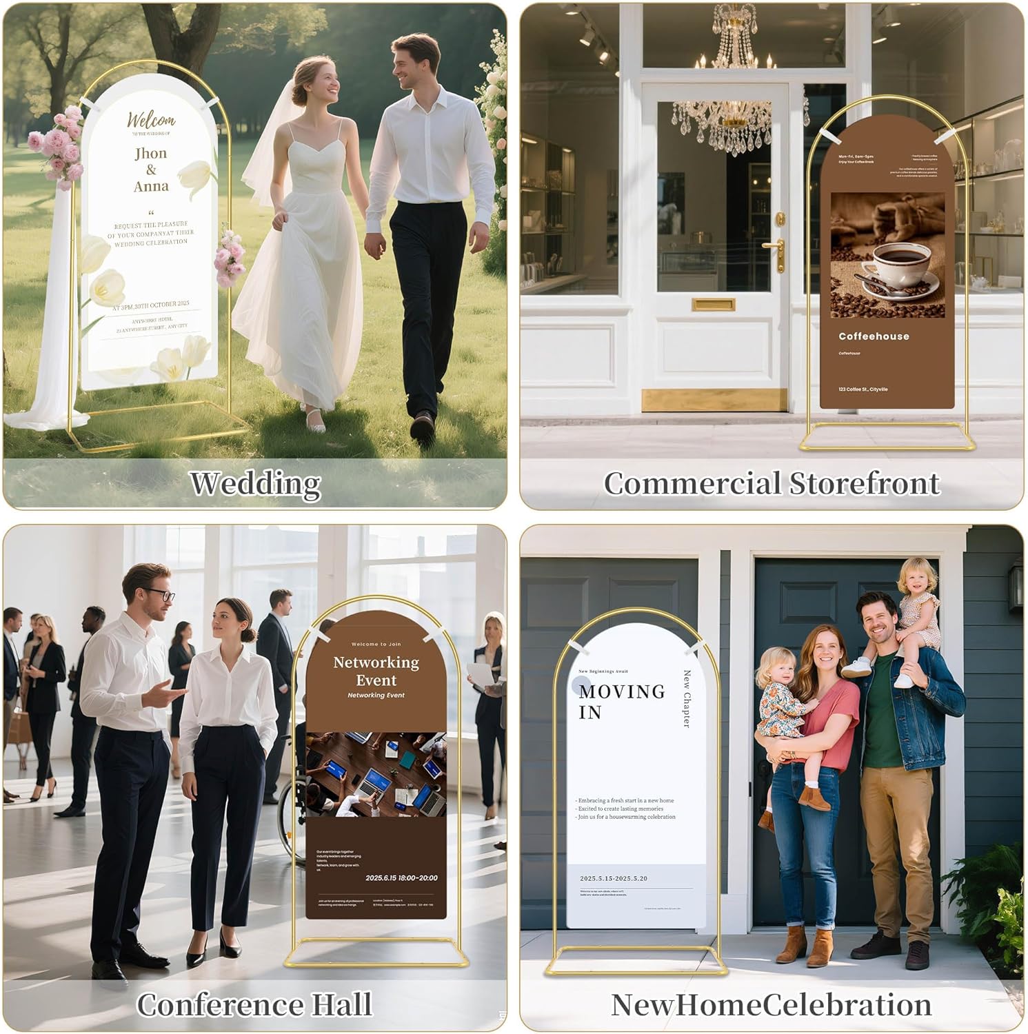 Gold Wedding Welcome Sign Stand Easel Holder