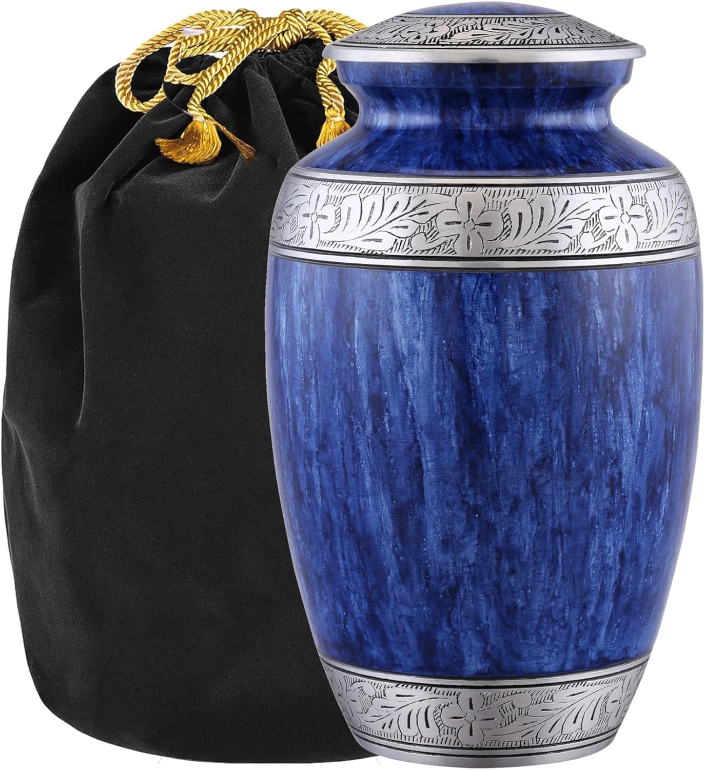 Elegant Blue Cremation Urn for Adult Ashes