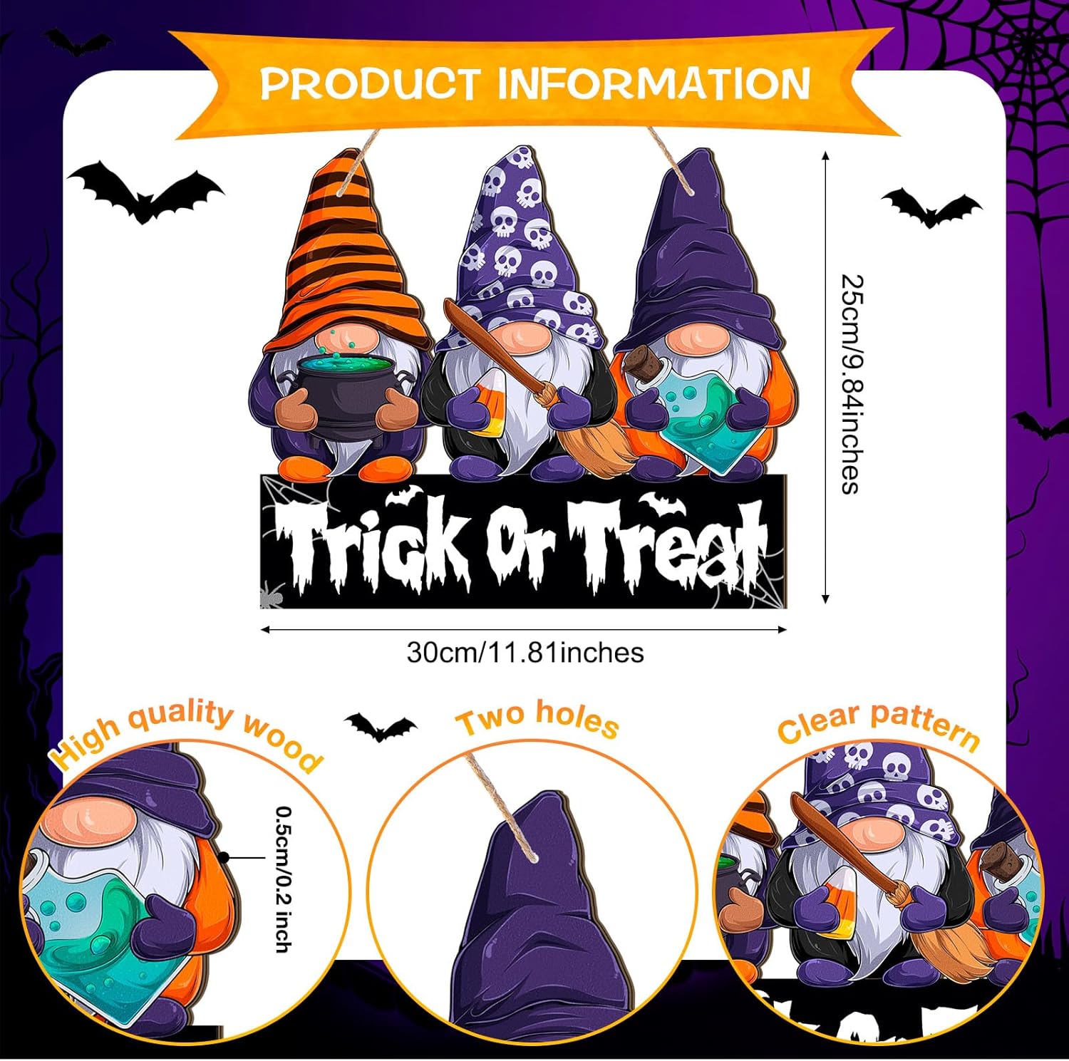 Panelee Halloween Door Hanging Sign Decor