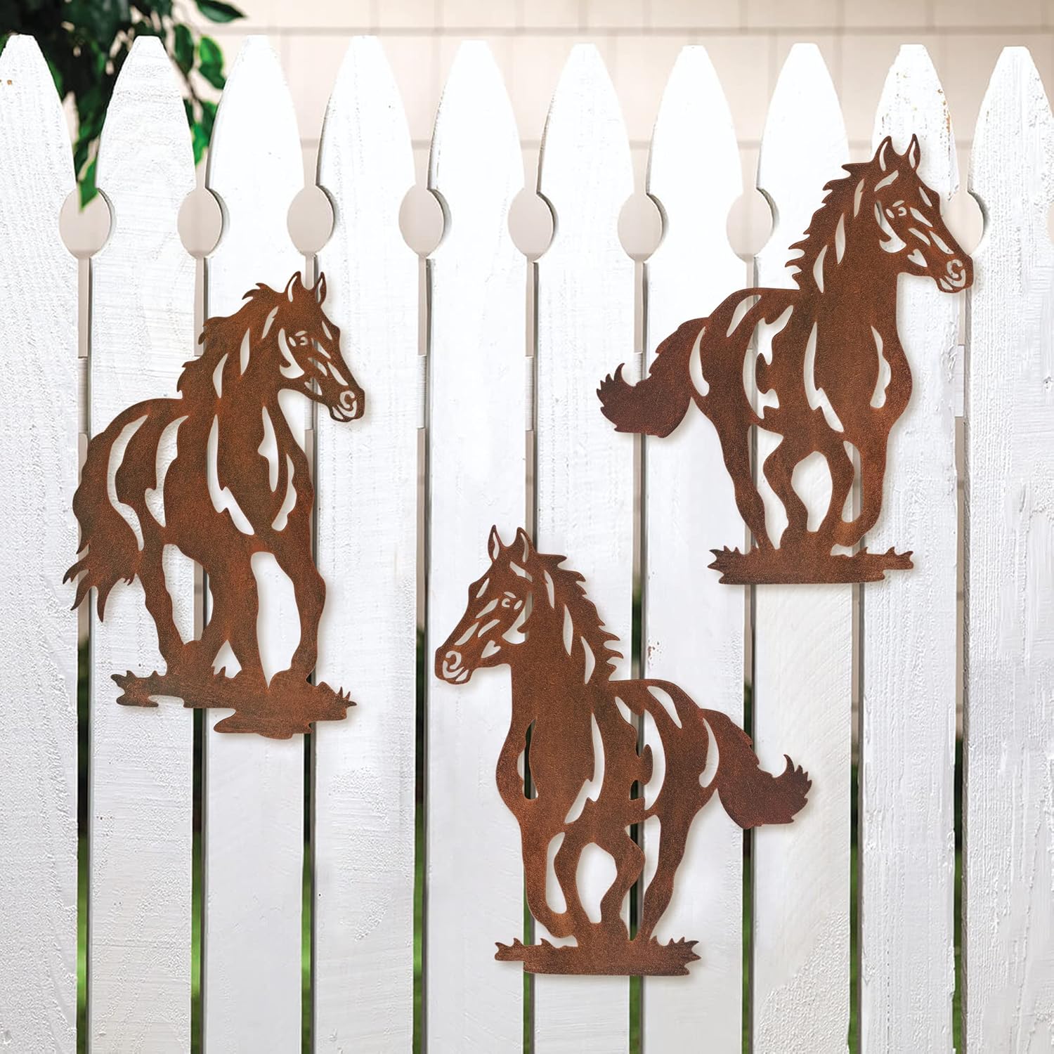 Limygus Metal Horse Wall Art Decor Set of 3