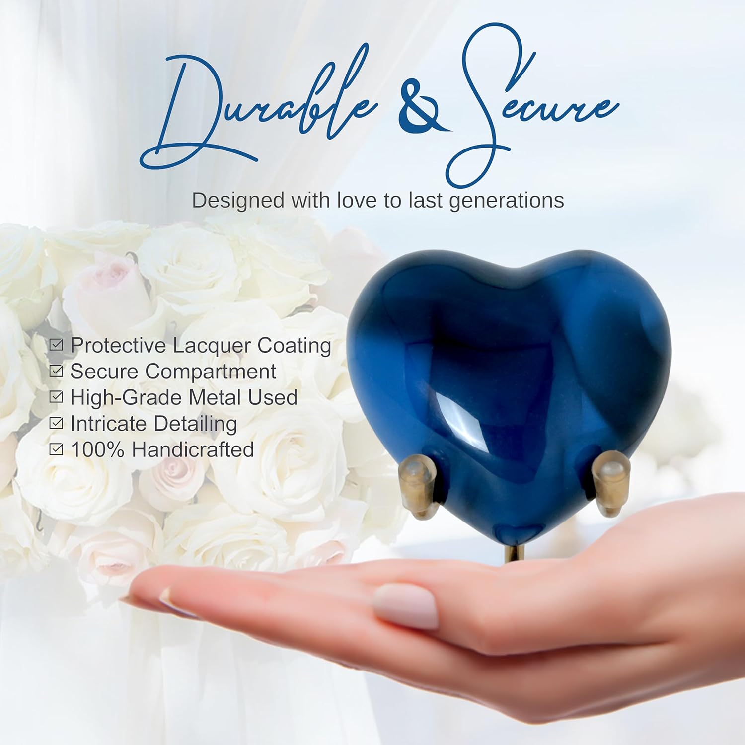 Heart Urn for Human Ashes - Mini Keepsake Cremation Urn