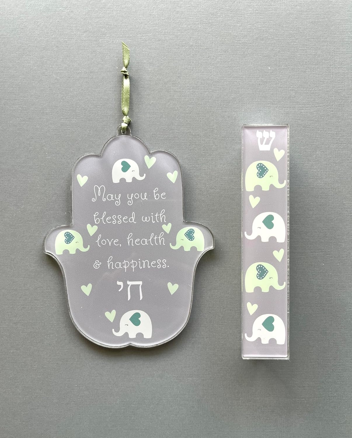 Hamsa and Mezuzah Gift Set for Baby Naming Weddings Housewarming and Birthdays