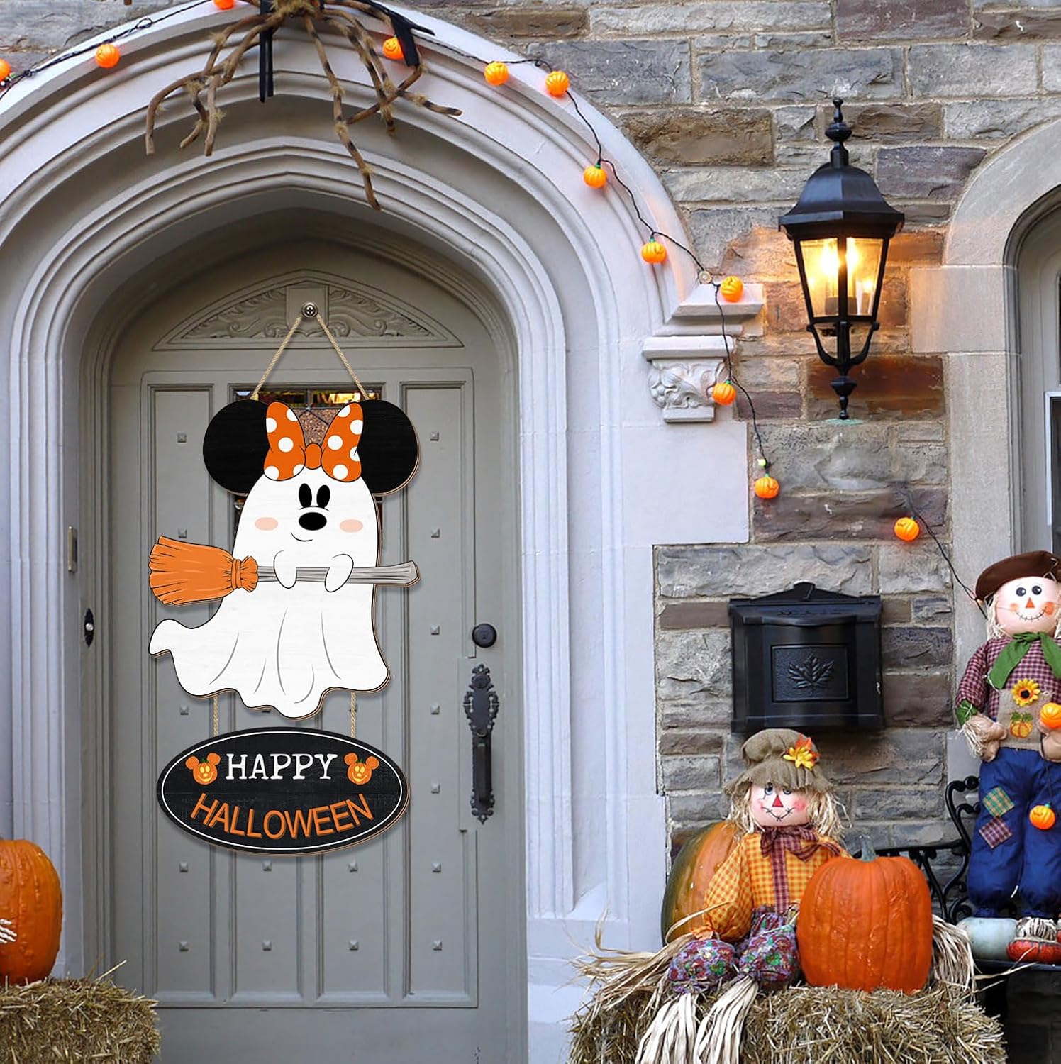 Cute Halloween Mouse Ghost Door Sign