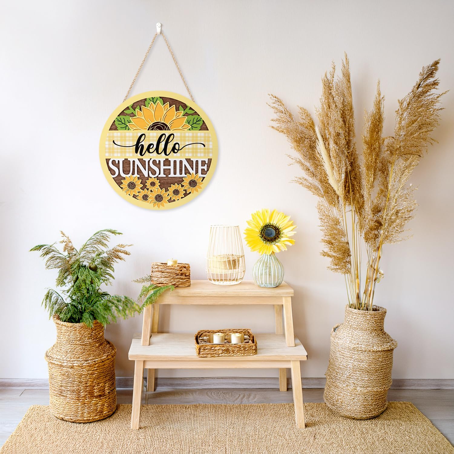 CHDITB 3D Hello Sunshine Front Door Wreath