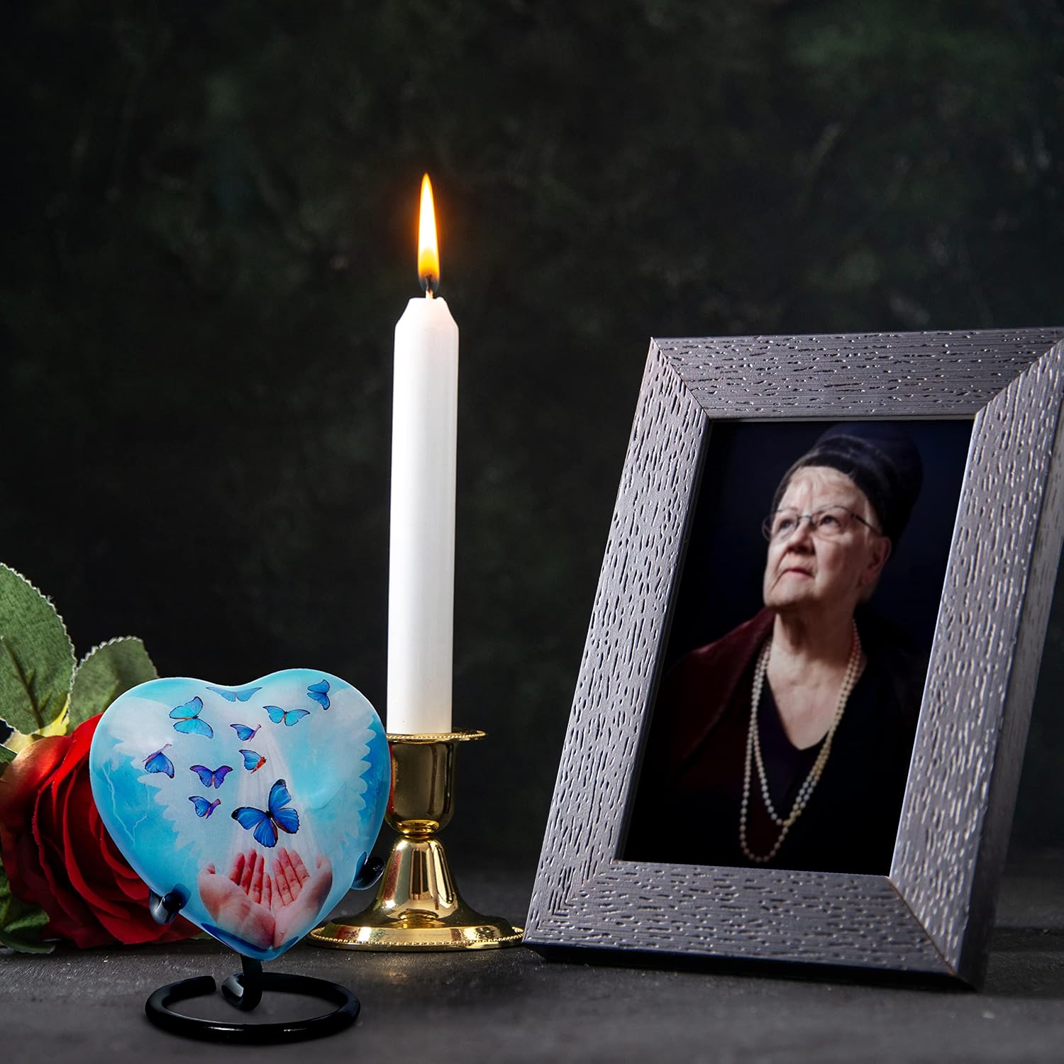 Heart Shaped Butterfly Urn for Human Ashes - Elegant and Durable
