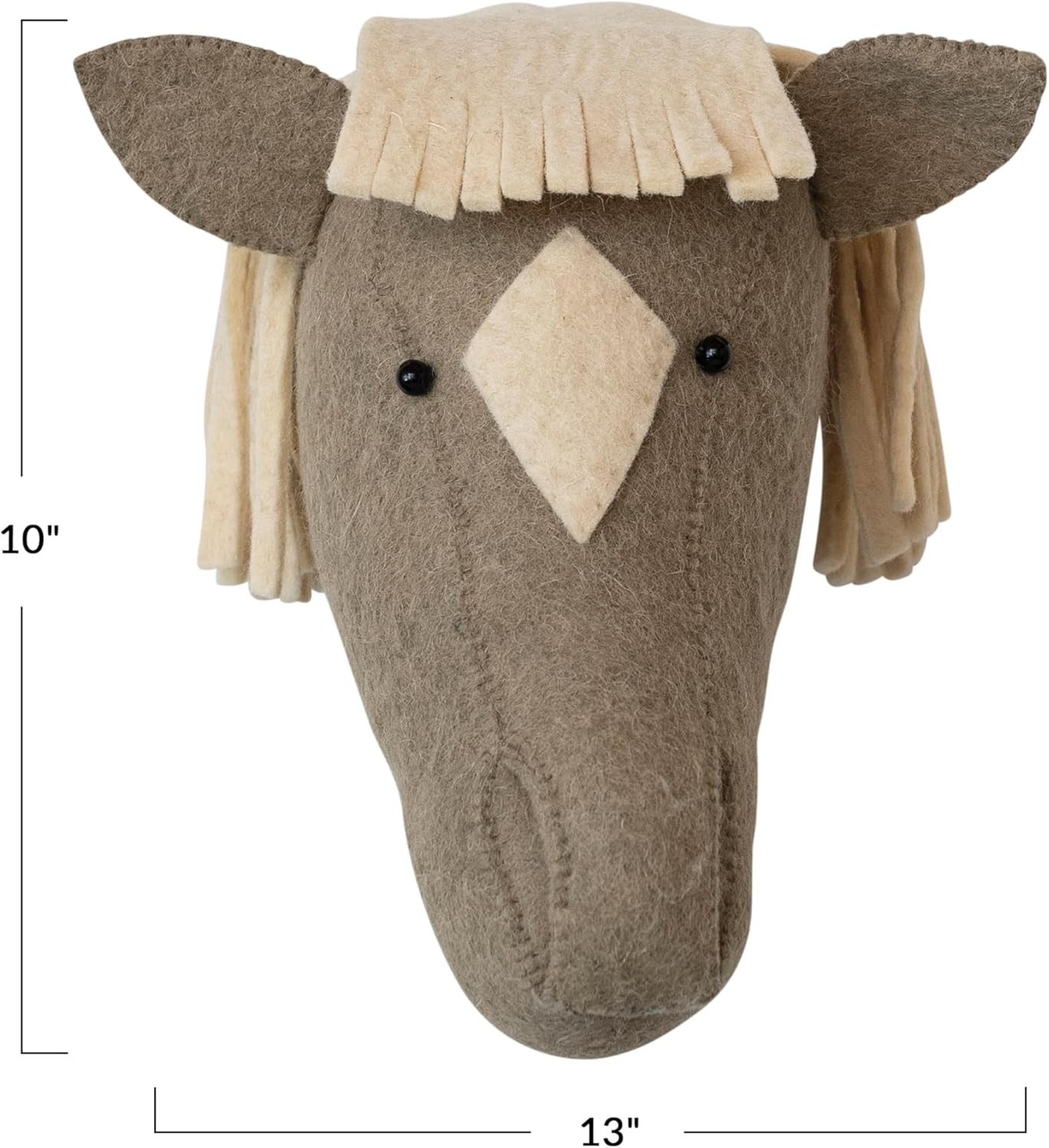 Creative Co Op Handmade Wool Felt Horse Head Wall Hanging