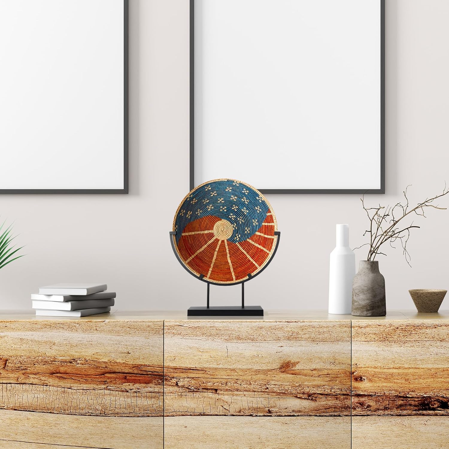 Blulu 4 Pc 12 Inch Round Metal Display Stand Black