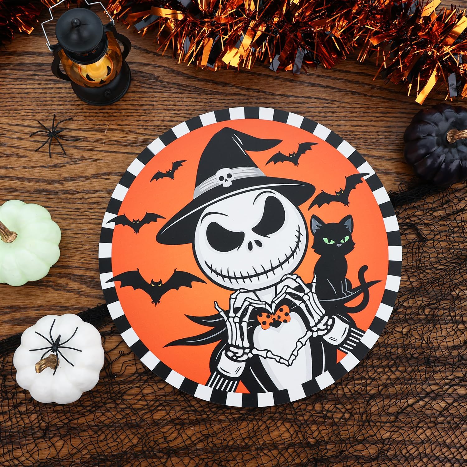 Aymolas Halloween Jack O Lantern Wreath Sign