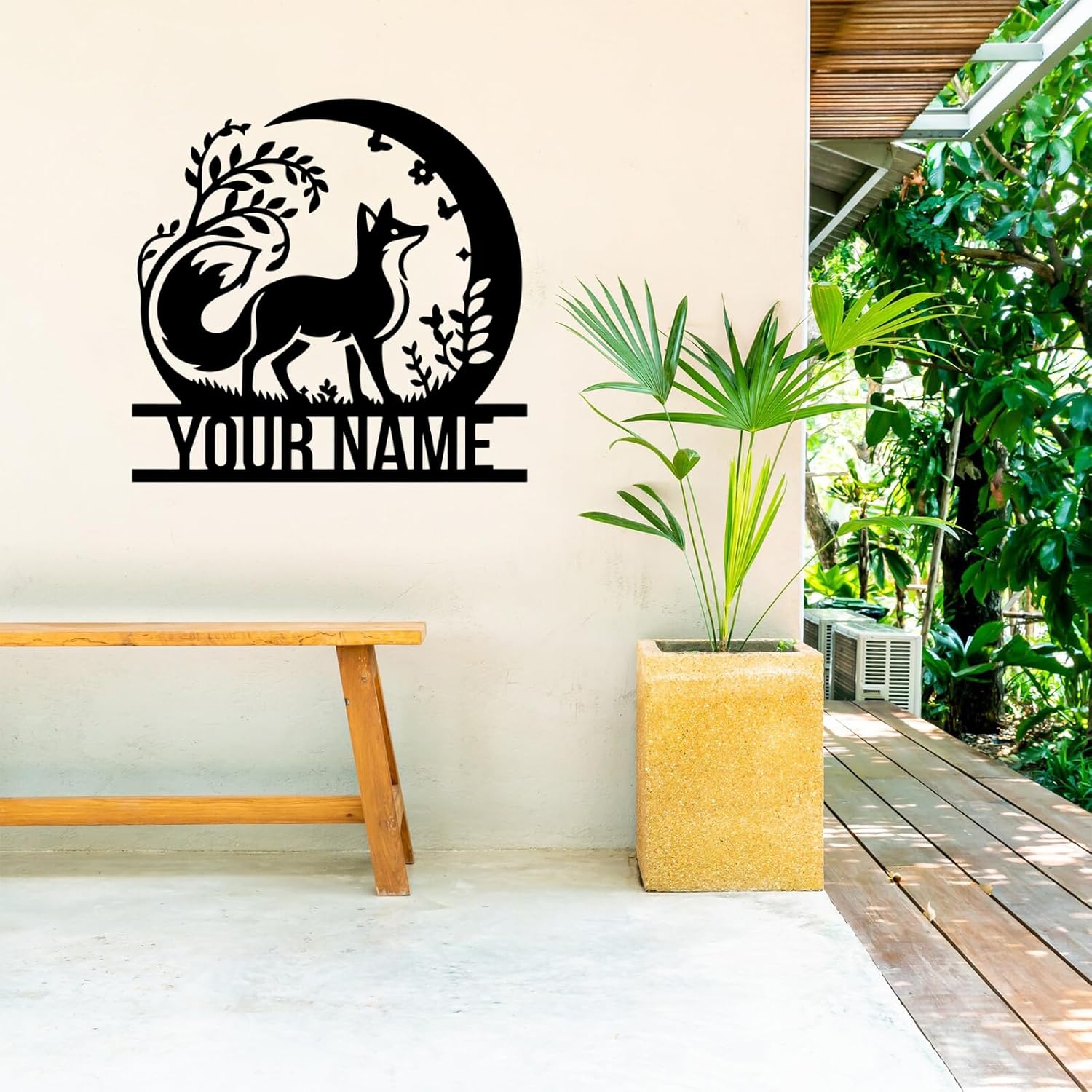 Houdoum Personalized Metal Fox Wall Art