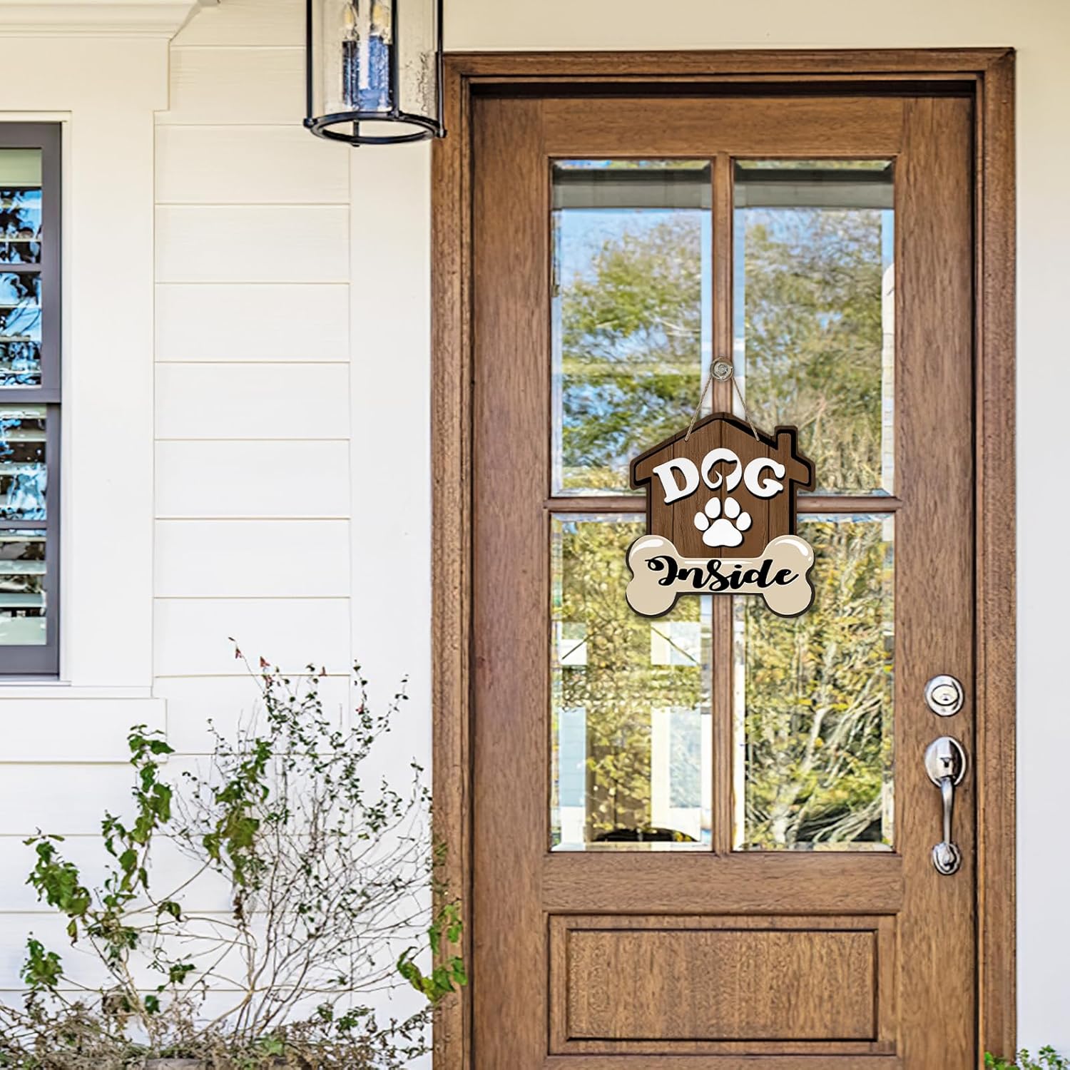 Bolisom Rustic Door Wreath Sign with Paw Prints