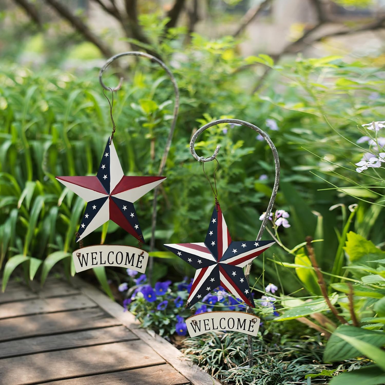 Wovorins Patriotic Welcome Sign Set of 4