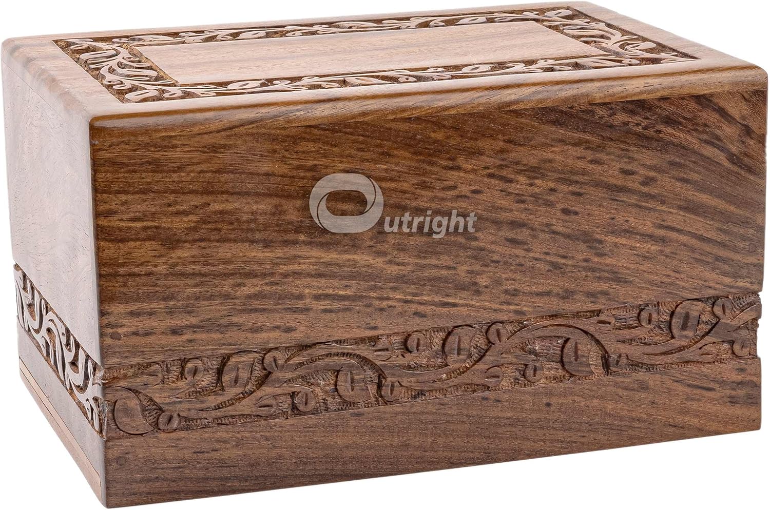 Outright Extra Small Wooden Cremation Urn with Tree of Life Engraving