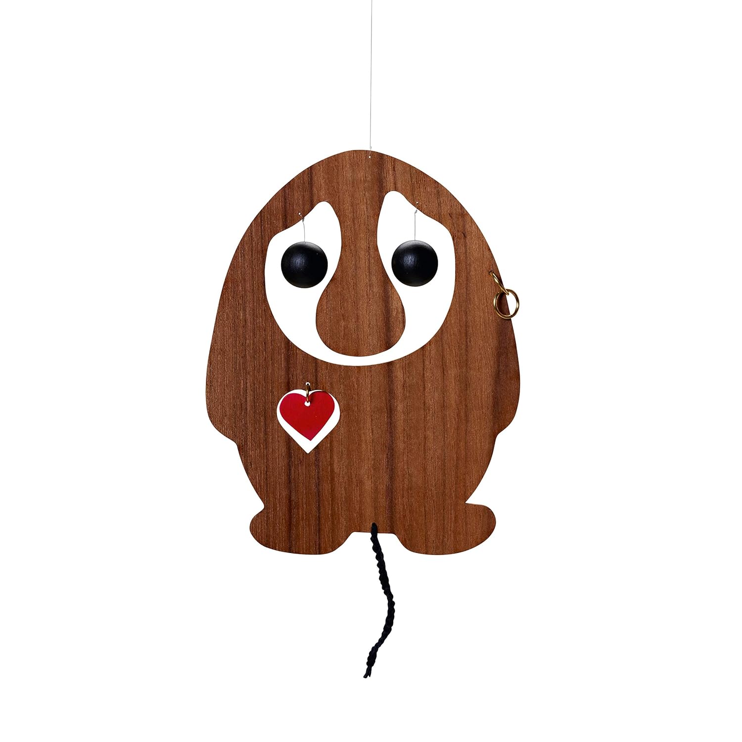 Puffin Troll Teak Hanging Mobile - 7 Inches - Handmade in Denmark