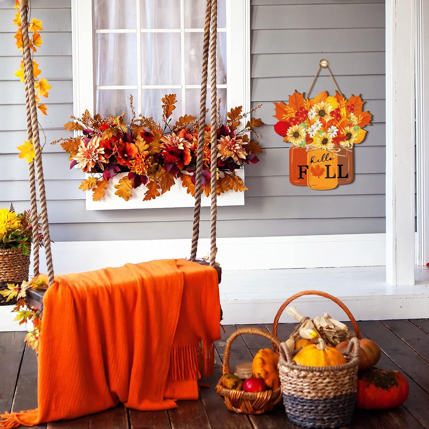 Newcotte Fall Door Decor Welcome Sign