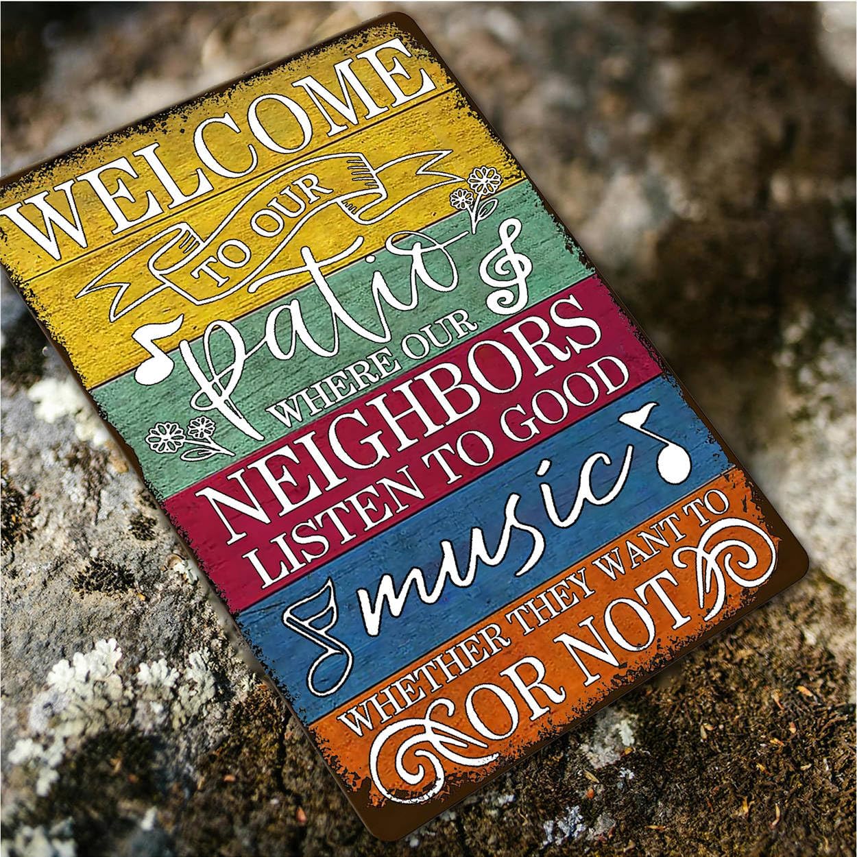 Welcome To Our Patio Personalized Metal Sign 8x12 Inch