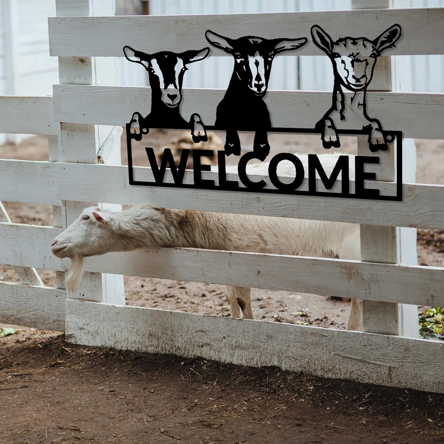 Farmhouse Wall Decor - Metal Goat Art 30x19in Gold Wall Sculpture