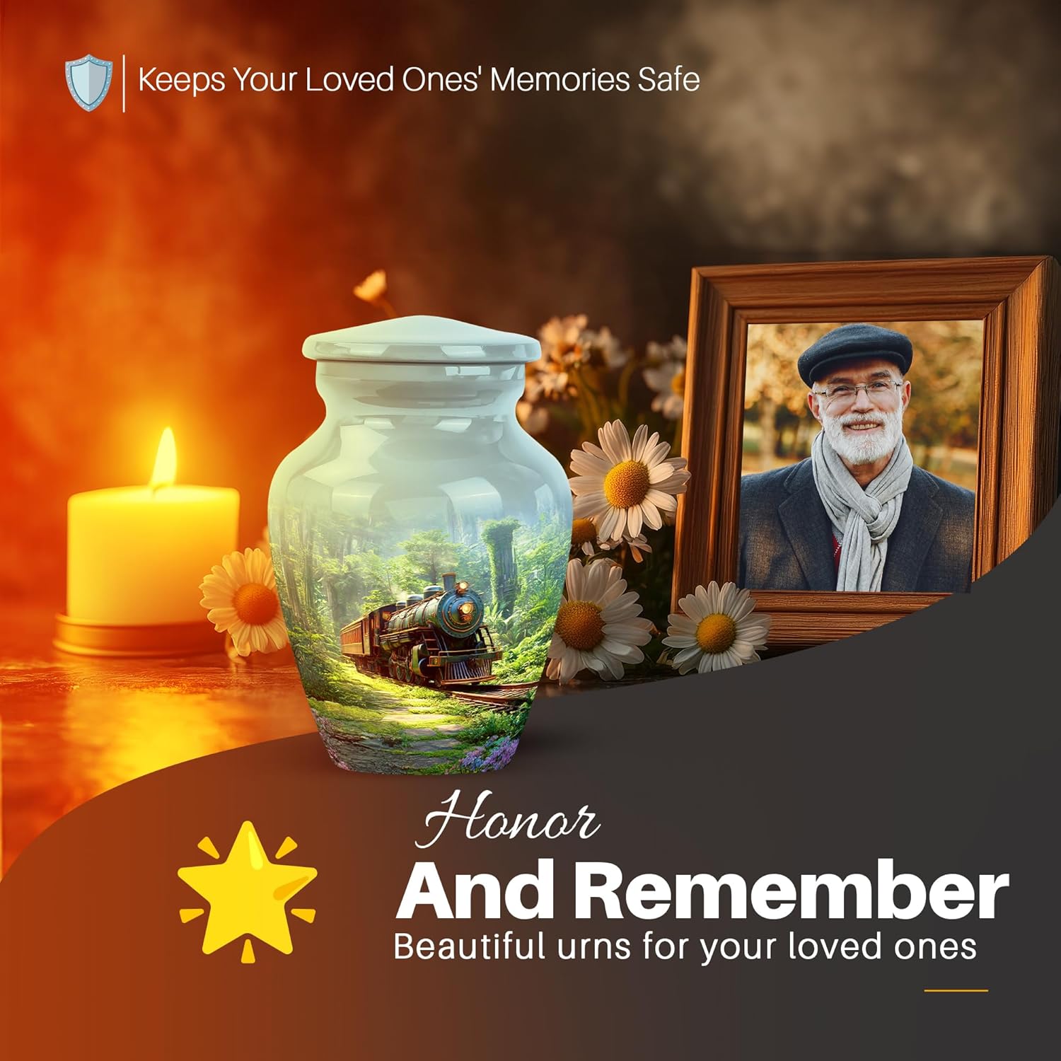 Yatskia Mini Train Memorial Urn for Adult Ashes
