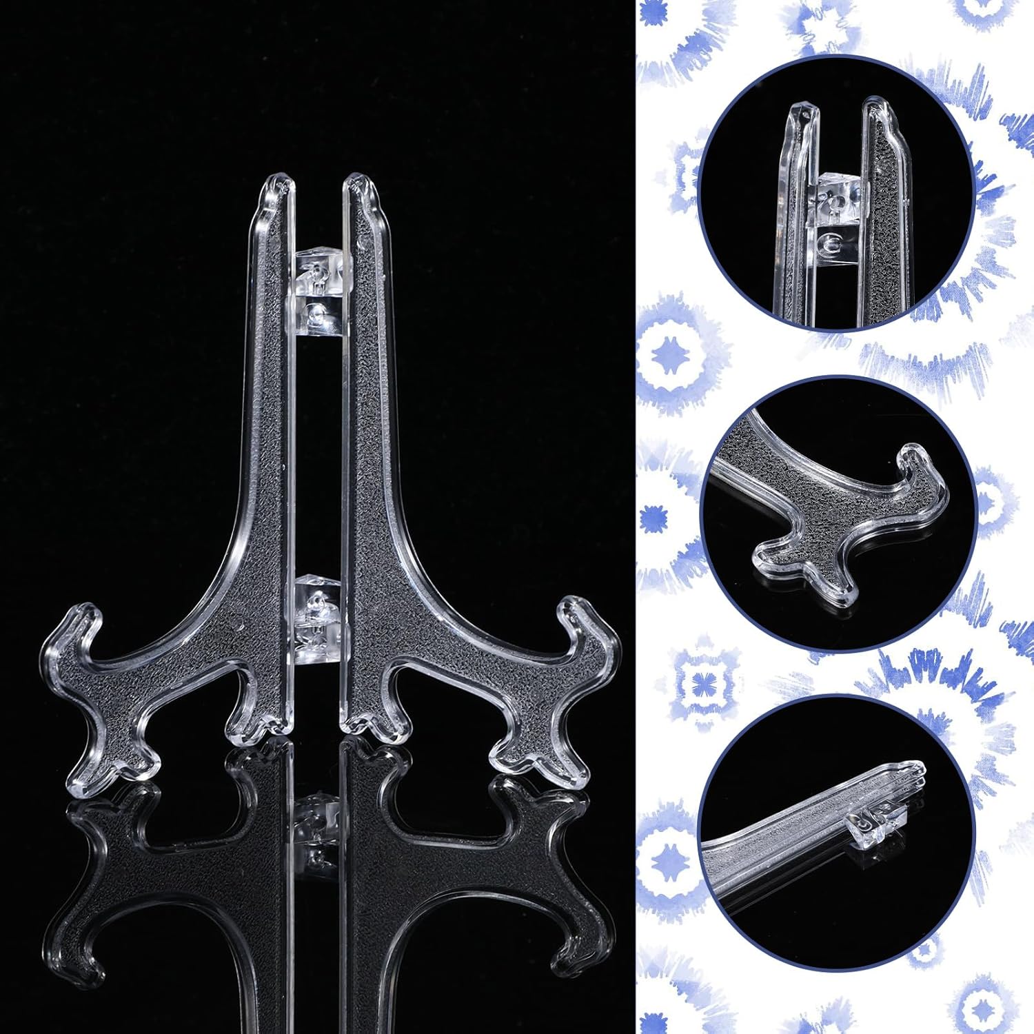 4 Pcs Clear Acrylic Easels for Displaying Photos and Art