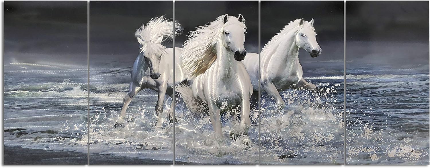 Yihui Arts 3D Horse Wall Art Modern Aluminum Decor
