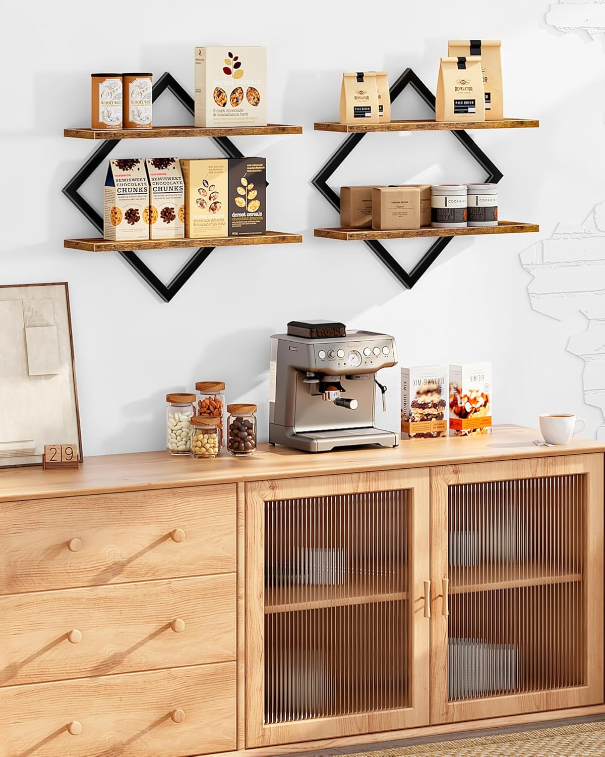 CHOEZON Floating Shelves Set of 2 Rustic Brown