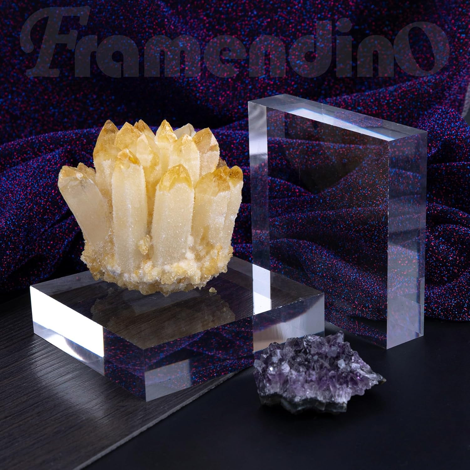 Framendino 2 Pack Acrylic Square Display Blocks