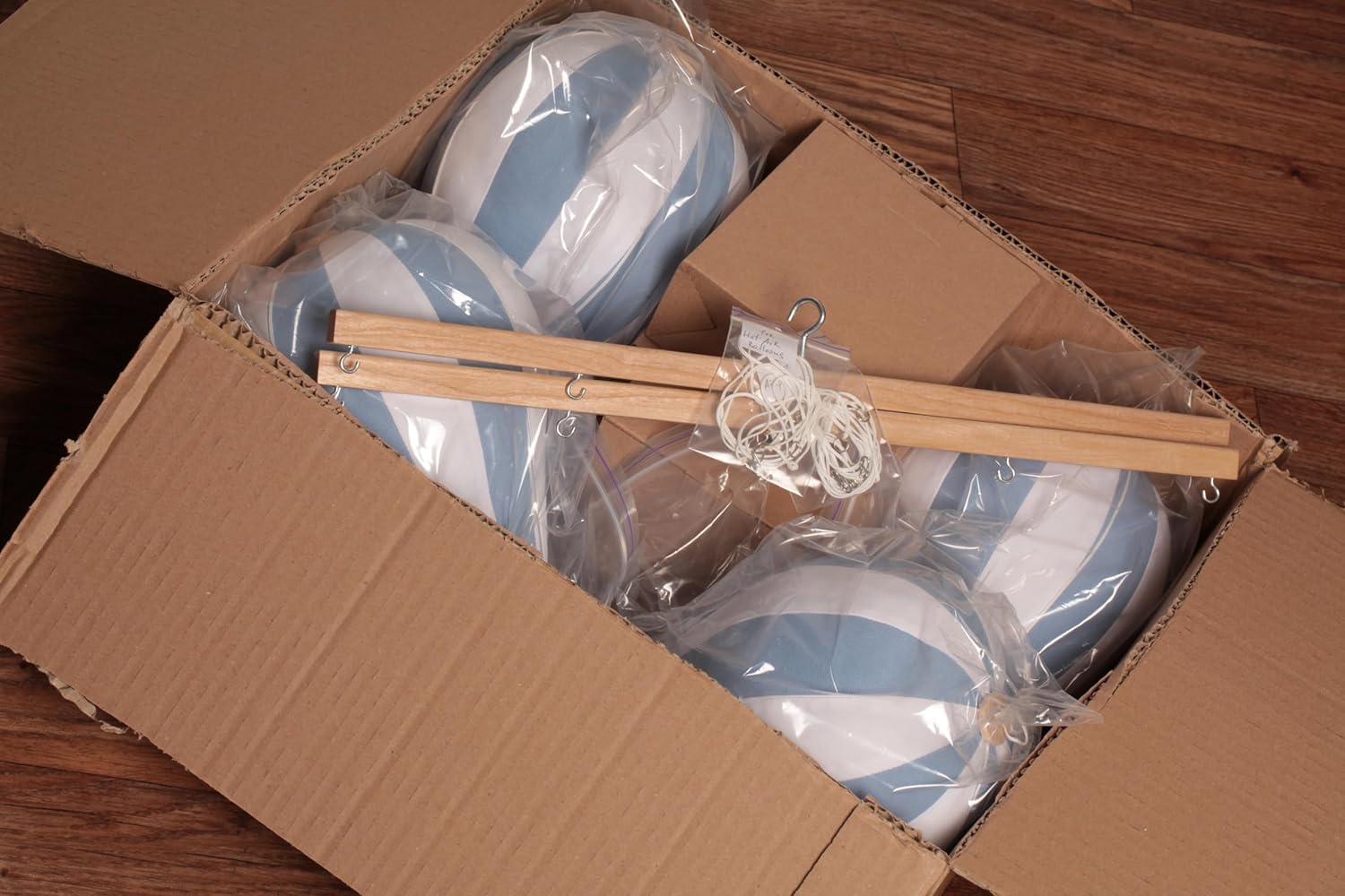 Hot Air Balloon Airplane Baby Blue Ceiling Mobile