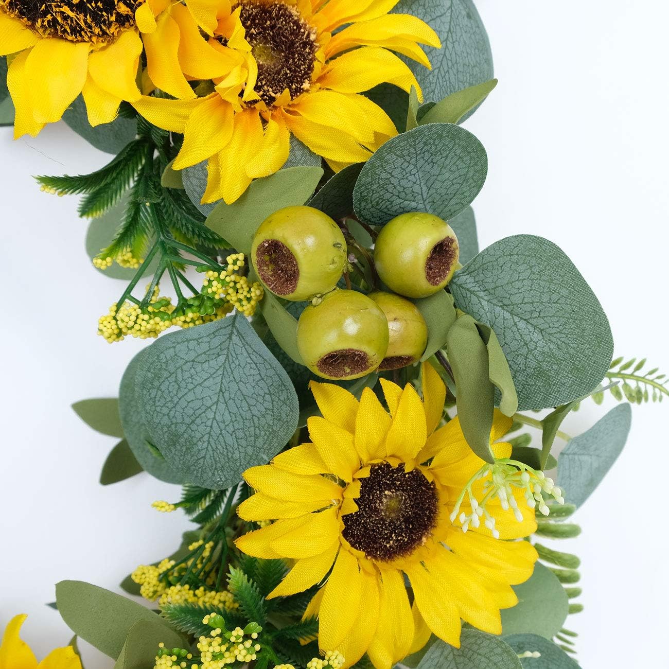 Idyllic 18 Inch Artificial Sunflower Wreath