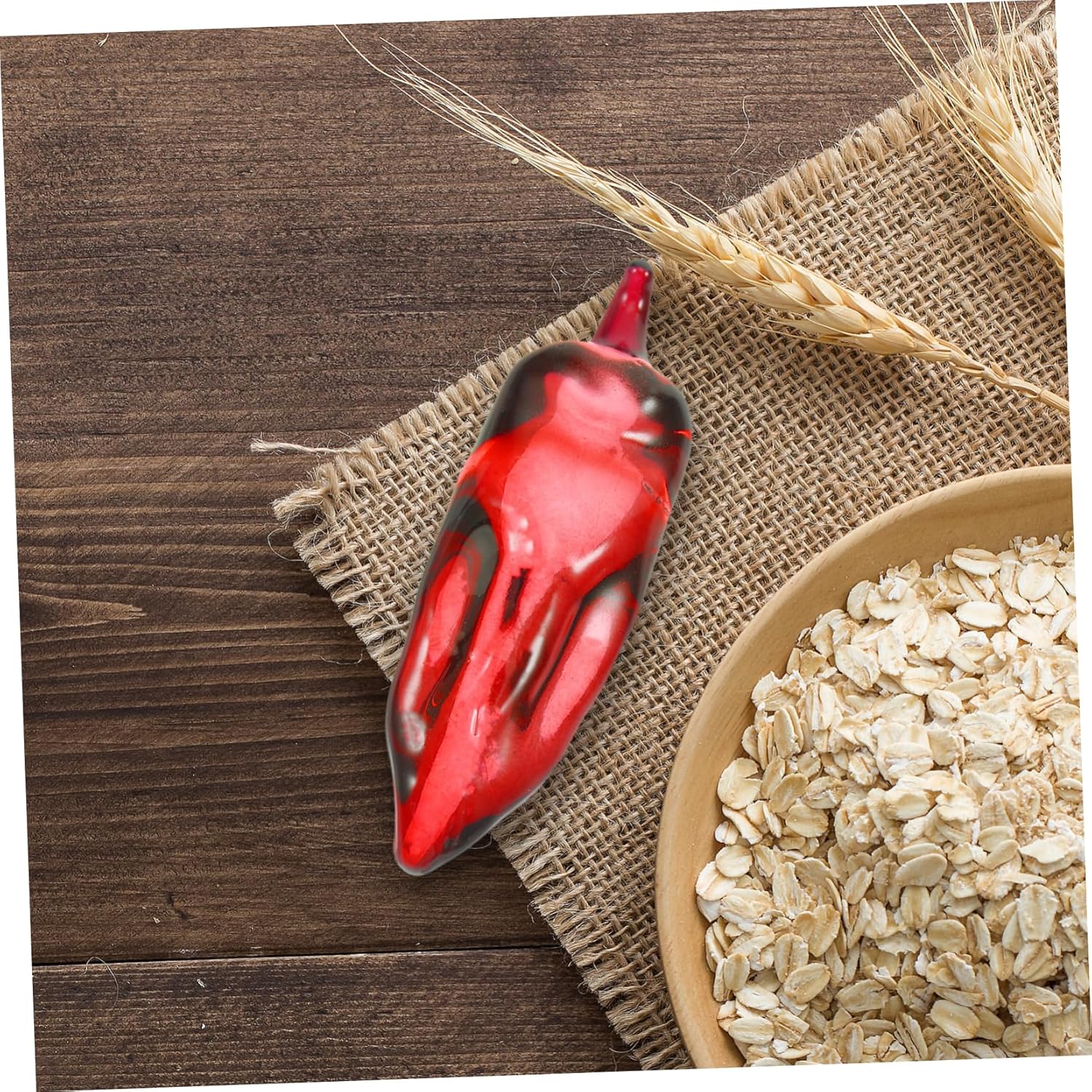 Cabilock Realistic Chili Pepper Crystal Figurine Decor