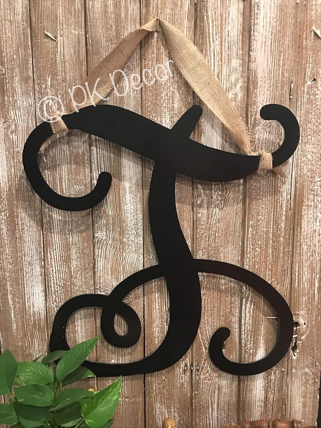 PK Decor Front Door Metal Initial Monogram Sign