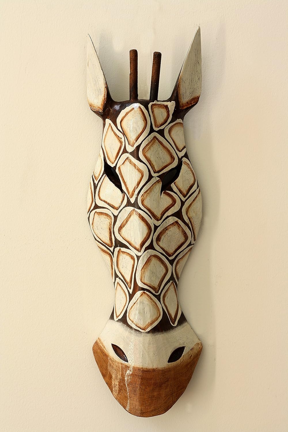 G6 Collection 20 Inch African Tribal Giraffe Wooden Wall Sculpture