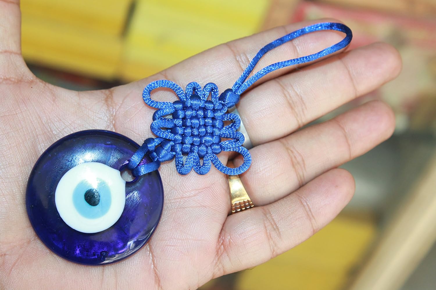 IS4A Evil Eye Protection Talisman - 6 inch Glass Amulet