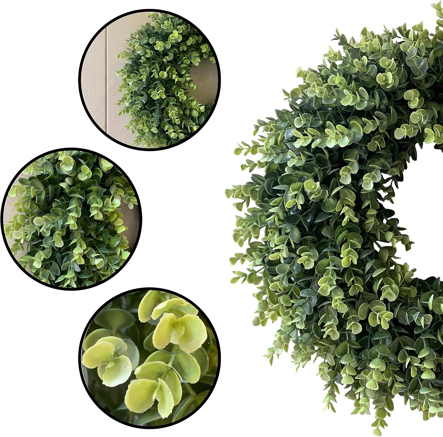 20 Inch Artificial Eucalyptus Wreath for Front Door