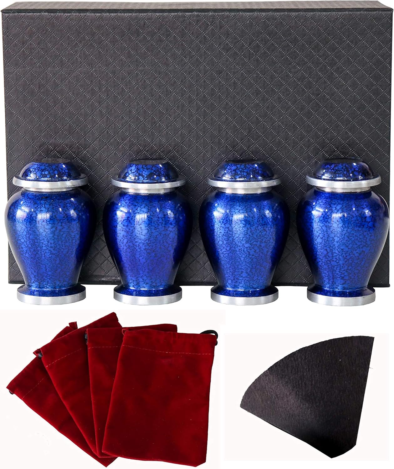 Marble Blue Small Urns for Cremation Ashes Set of 4
