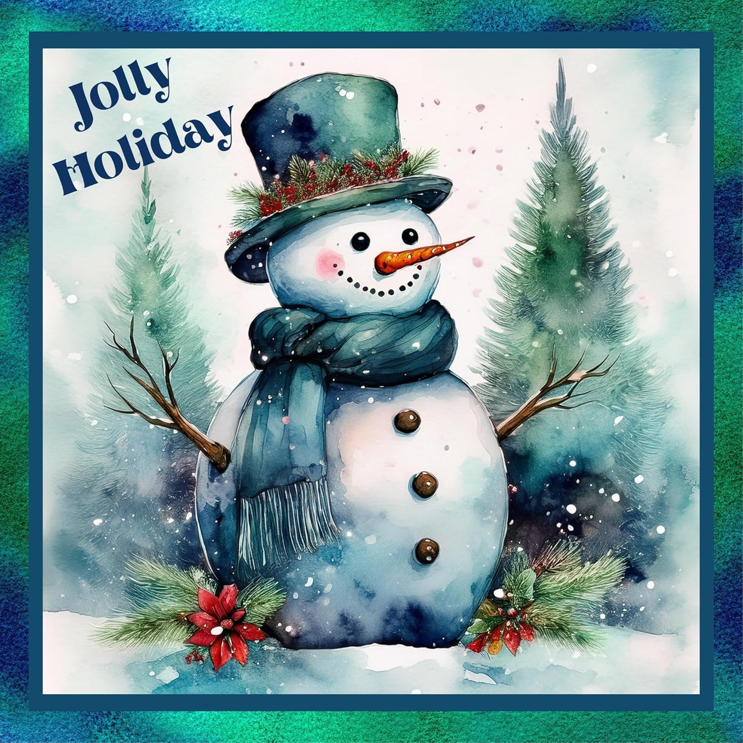 Jolly Holiday Snowman Christmas Wreath Decor