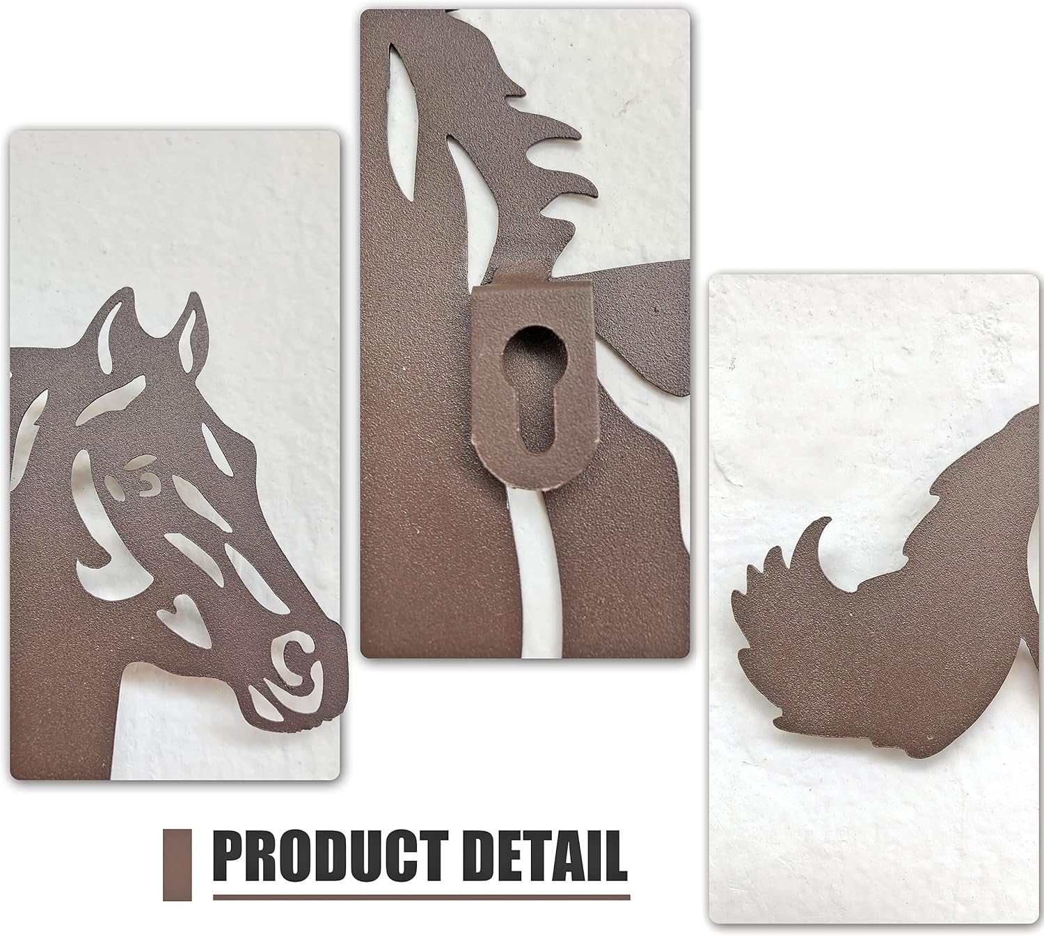 VividLadybug Metal Horse Wall Art Decor Set of 3