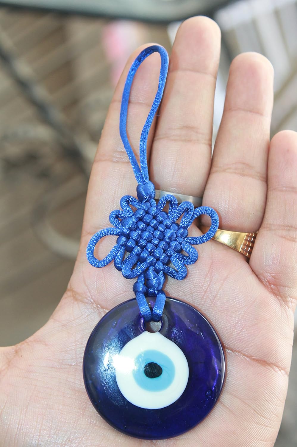 IS4A Evil Eye Protection Talisman - 6 inch Glass Amulet
