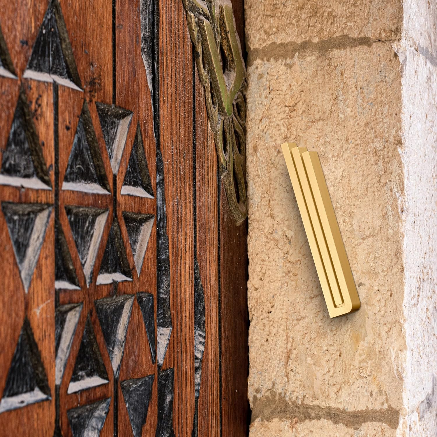 Ga Luxury Judaica Mezuzah Case Gold Aluminum 7 Inch Shin Shape