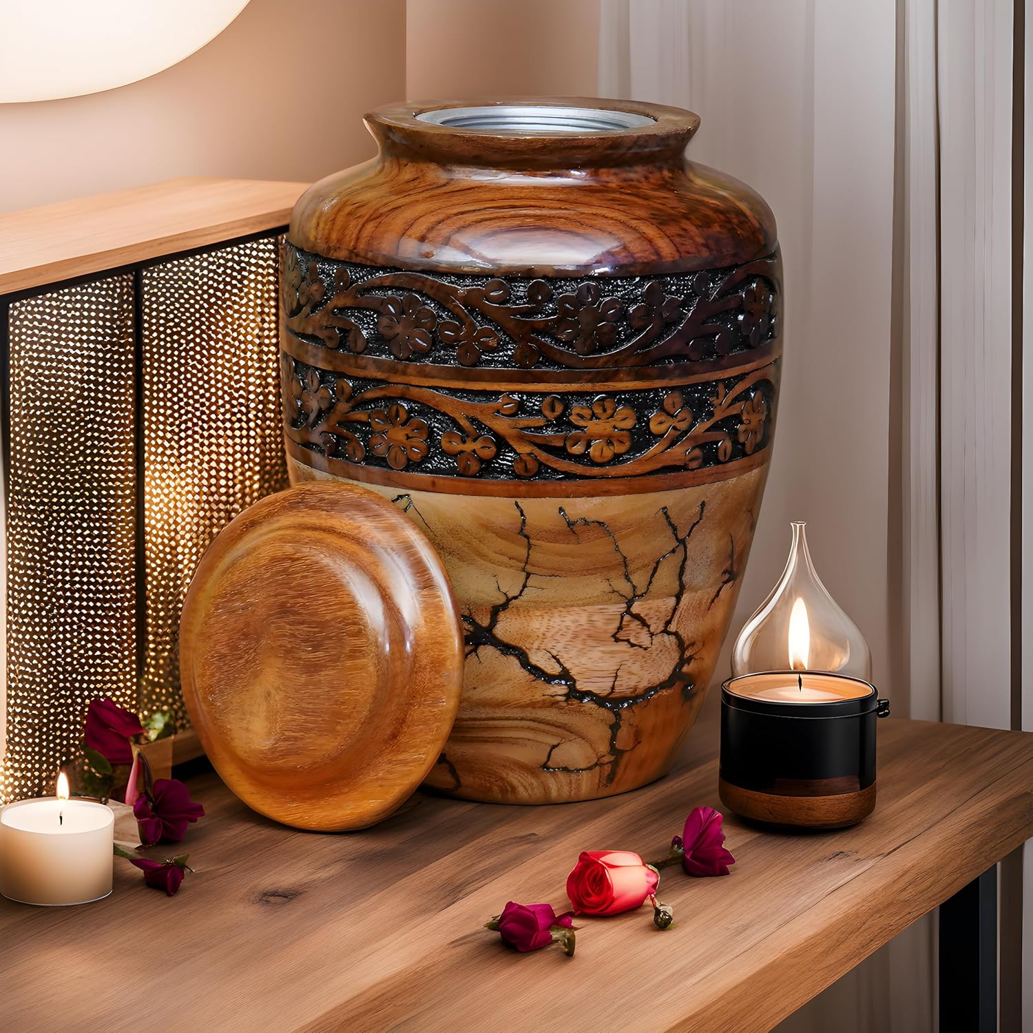 Generic Best Urn for Human Ashes Large Wooden Urn
