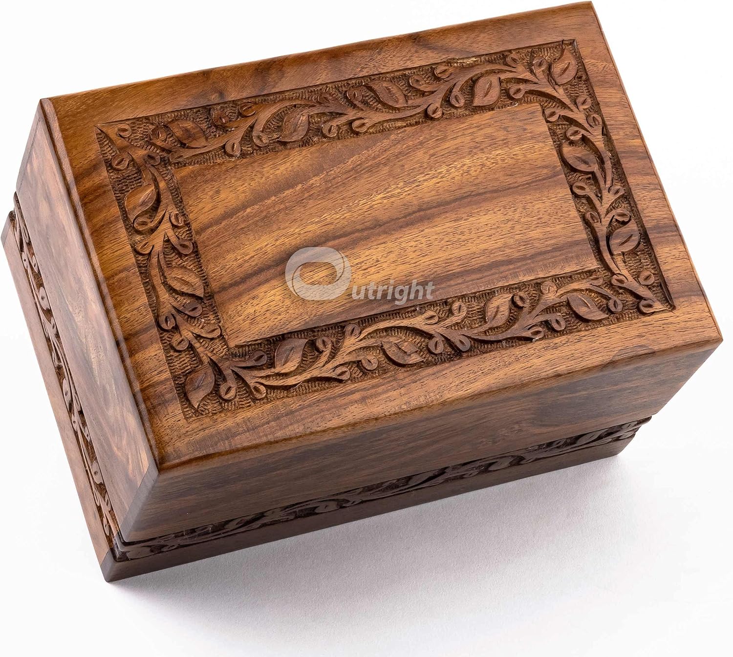Outright Extra Small Wooden Cremation Urn with Tree of Life Engraving