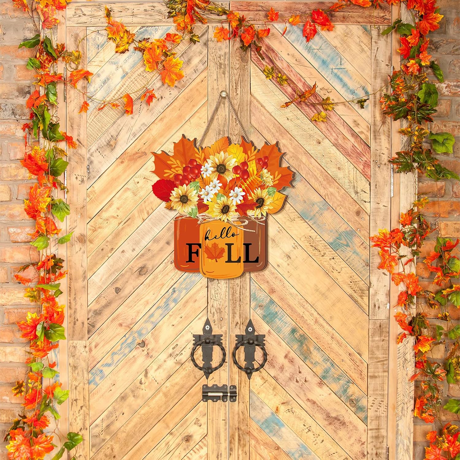 Newcotte Fall Door Decor Welcome Sign