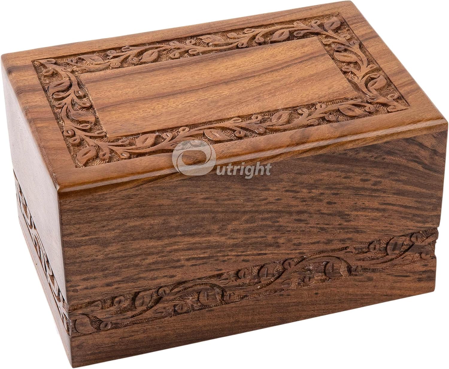 Outright Extra Small Wooden Cremation Urn with Tree of Life Engraving