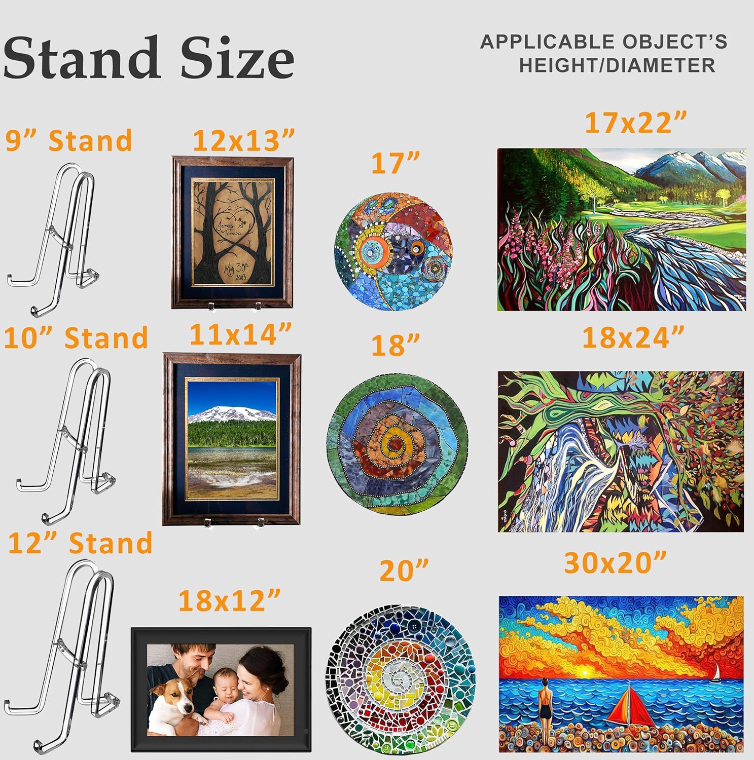 AMT 12 Inch Acrylic Plate Holder Display Stand