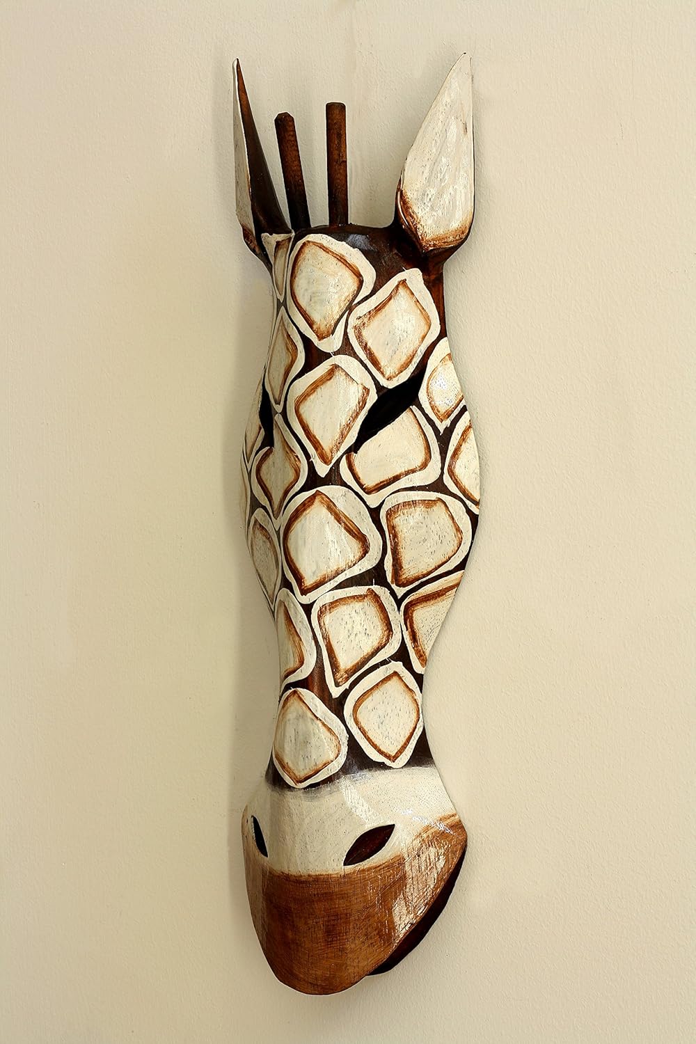 G6 Collection 20 Inch African Tribal Giraffe Wooden Wall Sculpture
