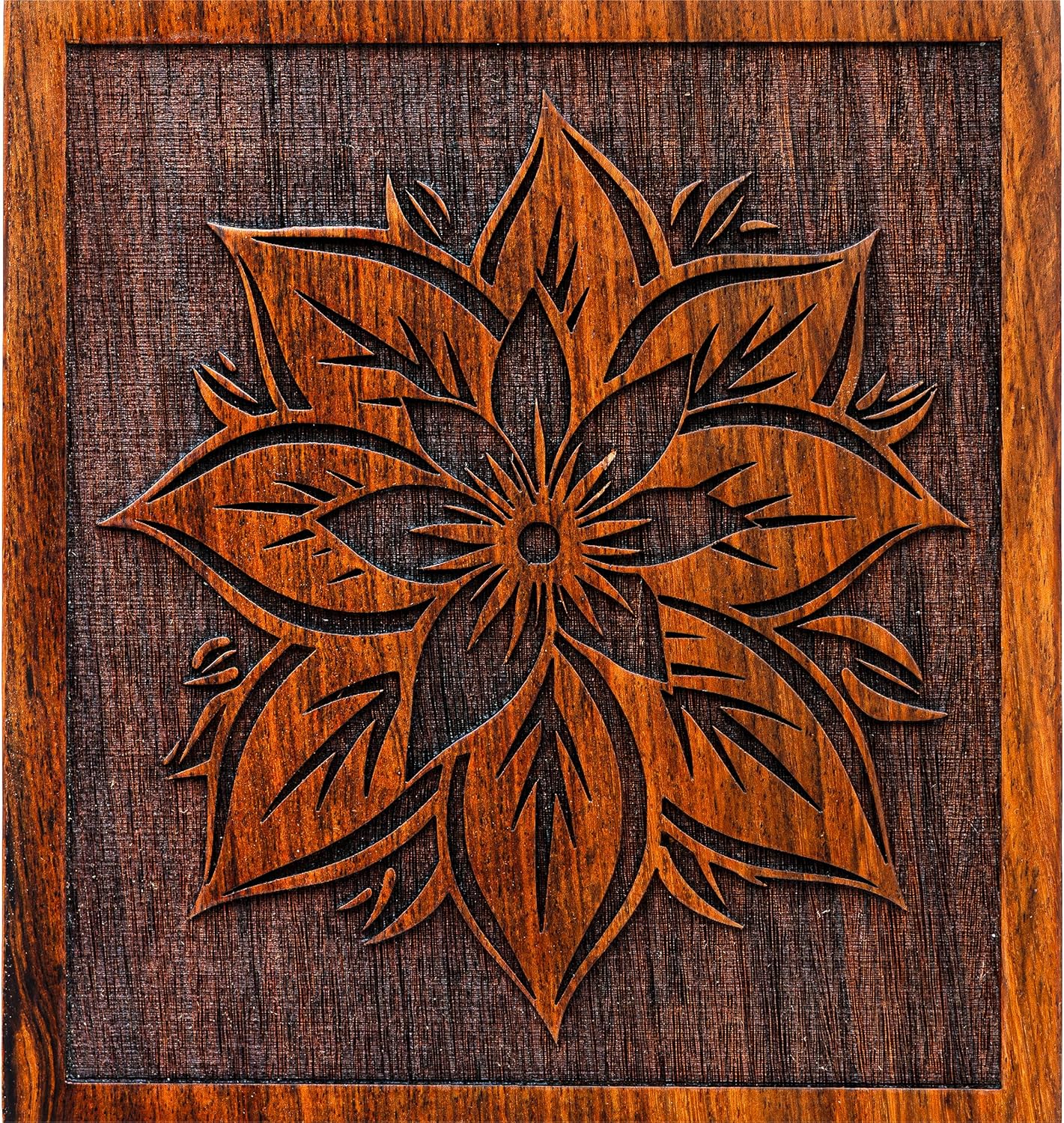 Premium Wooden Urn - Floral Design for Humans and Pets