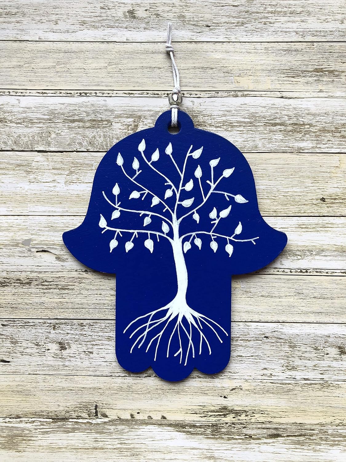 Tree of Life Hamsa Mezuzah Gift Set Dark Blue